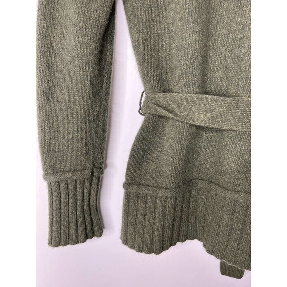 Tweeds Lambswool Angora Blend Belted Front Cardigan Collared Green Women's Small - Picture 3 of 6